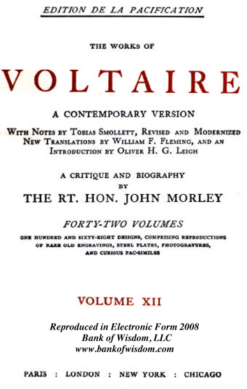 The Works of Voltaire, Vol. 12 of 42 vols + INDEX volume 43